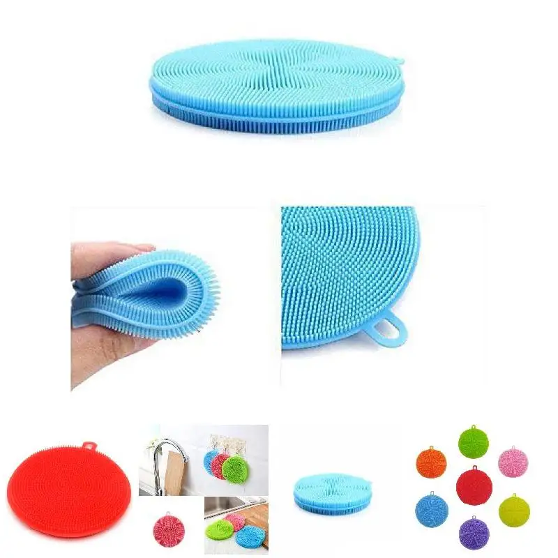 Мягкая силиконовая губка скребок для мытья фруктов посуды бытовая уборка