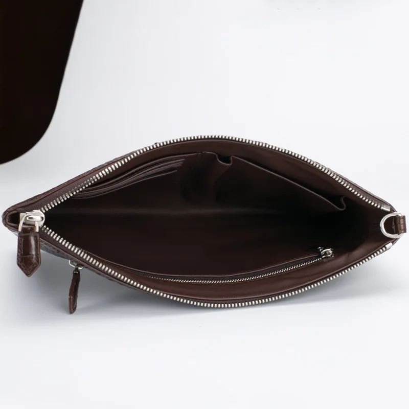 

Luxury Men Day Clutches Genuine Crocodile Leather Hand Bag Business Leisure Long Multi-Card Position Envelope Bags Clutch Male