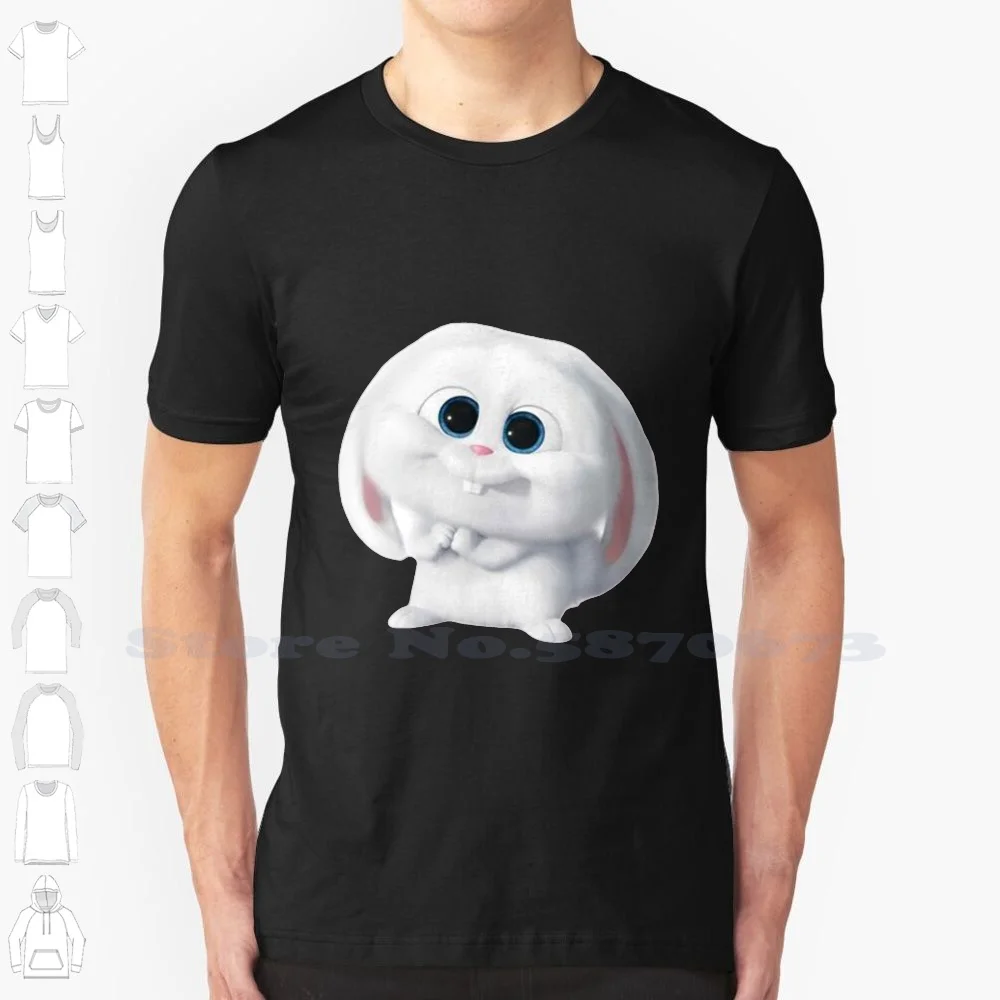 

Snowball The Rabbit Secret Life Black White Tshirt For Men Women Rabbit Bunny Cute Funny Cool Retro White Rabbit Animals