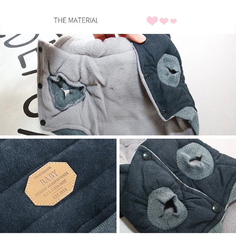 Зимняя одежда для собак толстовка с капюшоном пальто из хлопка усами утепленная