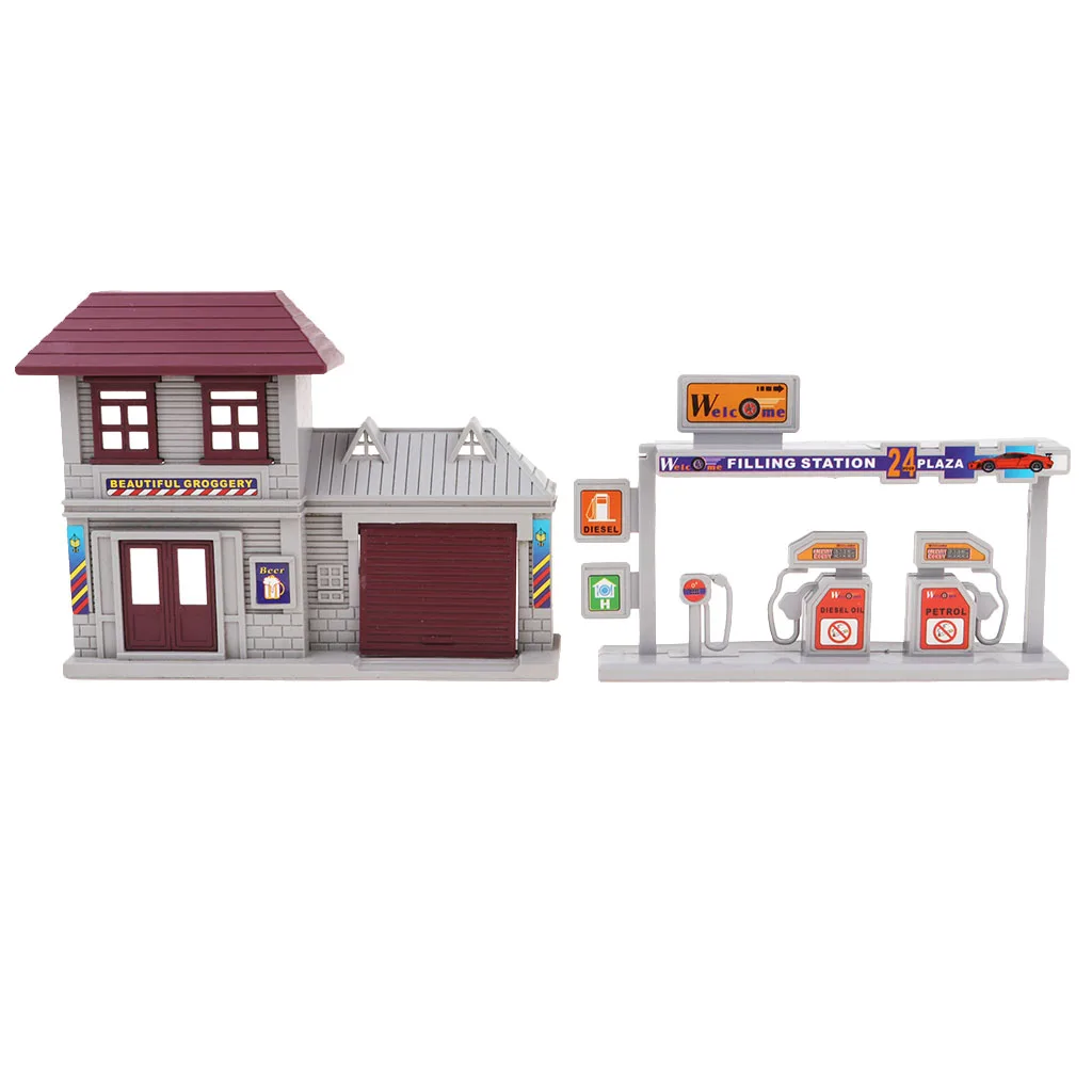 

Architecture of The Gas Station HO. Erected Tabletops. Plastic Building