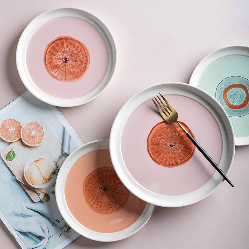 Современная керамическая тарелка для столовой настольные тарелки-спагетти