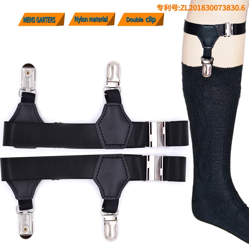 

Men's Black Sock Suspenders High Quality Double Clips Suspender Accessories Elastic Prevent socks from falling off Socks Garters