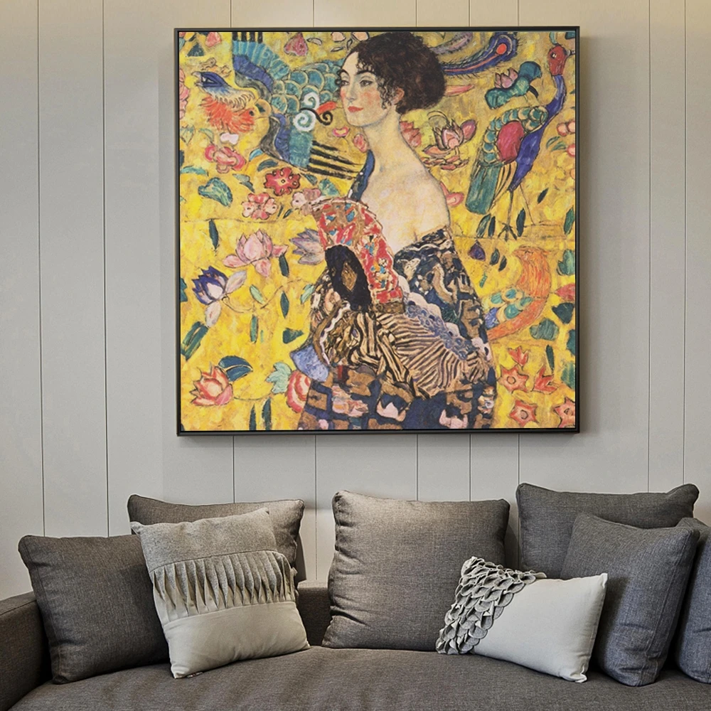 

Gustav Klimt Famous Paintings Canvas Painting Portrait of Adele Bloch Golden Wall Art Cuadros Pictures for Living Room Frameless