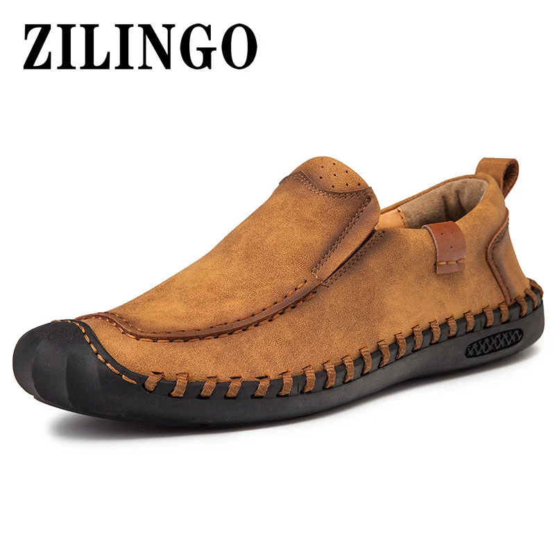 

New Comfortable Men Casual Shoes Loafers Men Shoes Quality Slip-On Leather Shoes Men Flats Hot Sale Moccasins Shoes Size 38-46