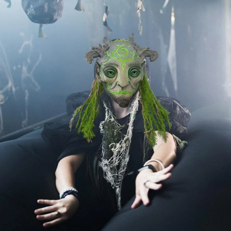 Лесная маска духа для Хэллоуина реалистичные зеленые эльфы фотореквизит косплея