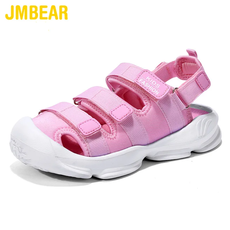 JMBEAR children's shoes fashion color matching ribbon sandals summer new non-slip outdoor beach | Мать и ребенок