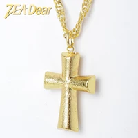 zeadear jewelry fashion necklace pendant new brush copper latin cross for man 60cm chain high quality daily wear gift party