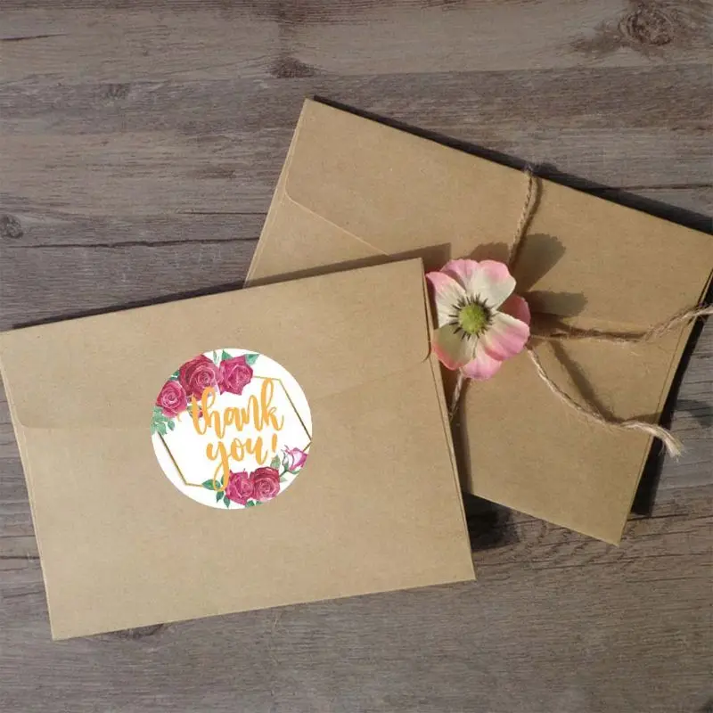 500 шт. 4 вида конструкций цветы спасибо наклейки свадебные сувениры вечерние