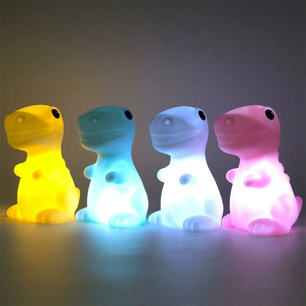 

Led Dinosaur Animal Soft Night Light Small Night-light Baby Kids Lamp Decoration Home Decor Cute Colorful Furnishing Electronics