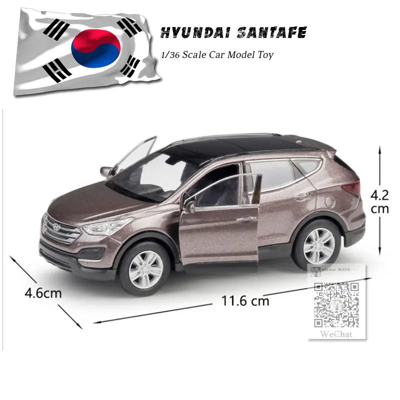 5 шт./лот оптовая продажа модель автомобиля WELLY масштаба 1/36 игрушки Hyundai Santafe литая