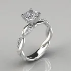 Женское кольцо из циркония, обручальное кольцо серебристого цвета с кристаллами, # B
