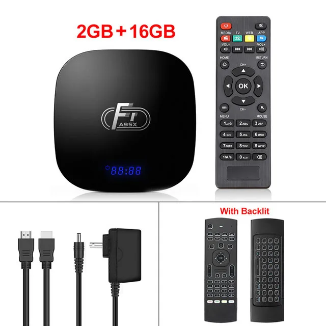 Smart tv Box A95X F1 Amlogic S905W 4K 2GB 16GB 2,4 GHz WiFi медиаплеер H.265 4K Android 8,1 Android tv Box PK h96mini Youtube - Цвет: 2GB 16GB MX3B