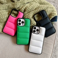 moskado tpupc creative solid down jacket phone case for iphone 11 12 pro max 13 mini x xs max xr mobile phone protective cover
