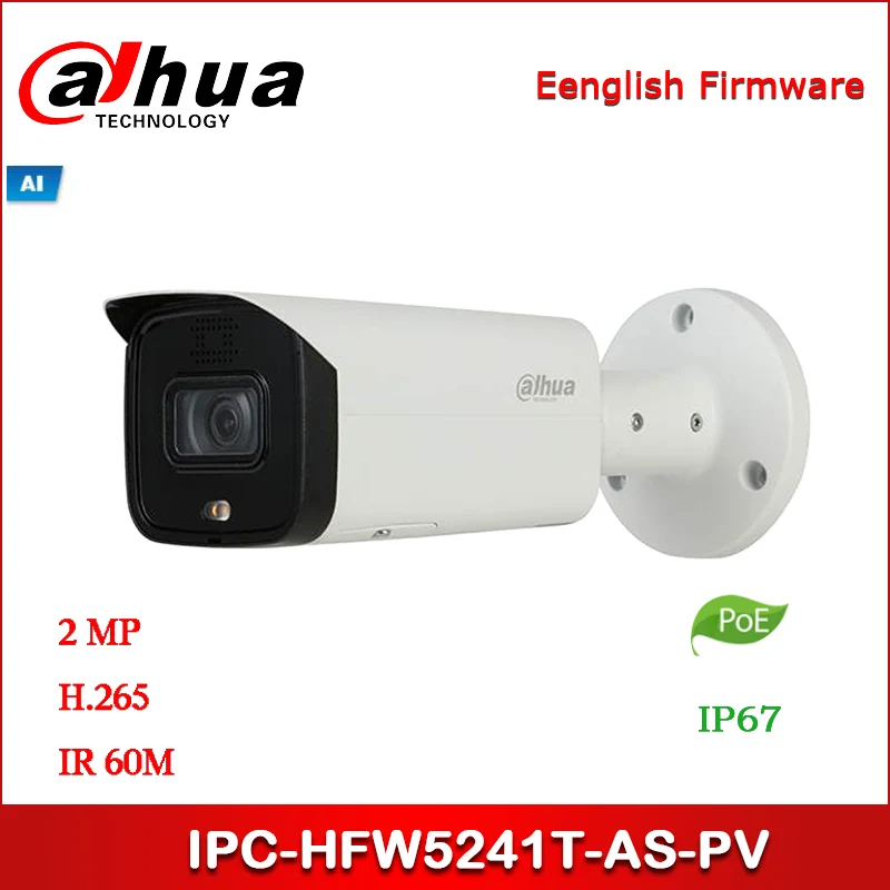 IP камера Dahua IPC HFW5241T AS PV 2 мп WDR IR Bullet AI сетевая Starlight 60M поддержка POE Built in | Камеры видеонаблюдения -4000298677947