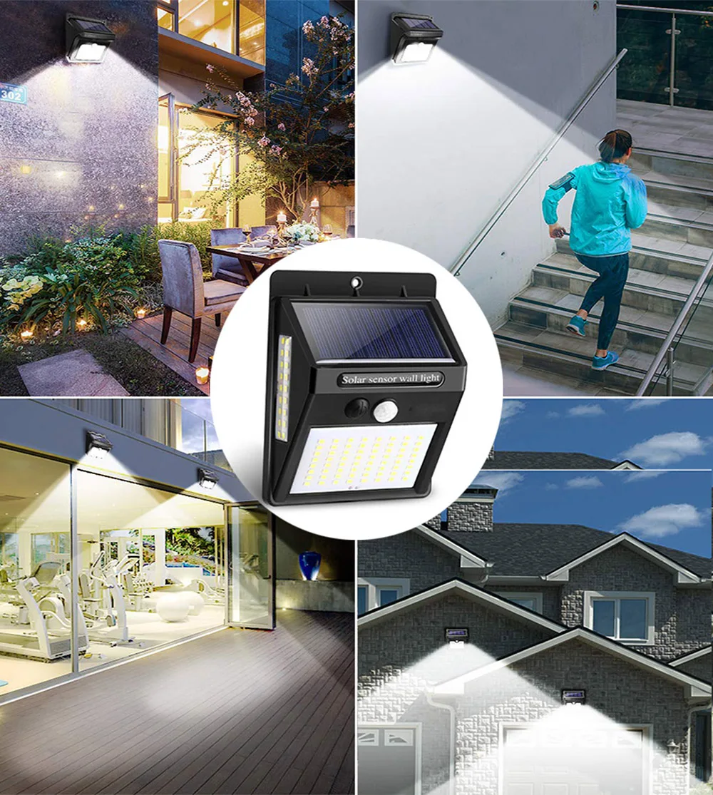 Новейший садовый уличный светильник на солнечной батарее с 100 светодиодный