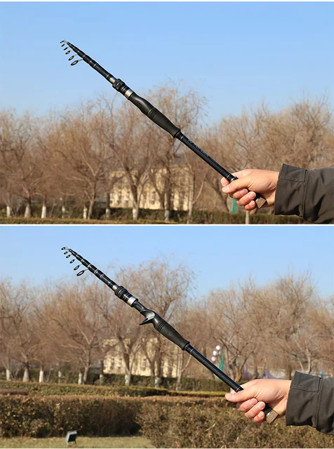 HFBIRDS Carbon Telescopic Fishing Rod Spinning Power MH 1.8/2.1