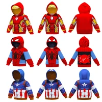 marvel superhero boys sweatshirt hulk spider man captain america avengers sweater cartoon top zipper hoodie childrens clothes