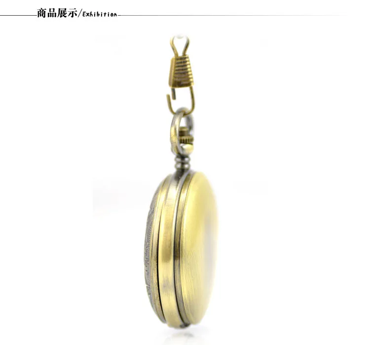 Винтажные Механические карманные часы с бронзовым римским номером двойной