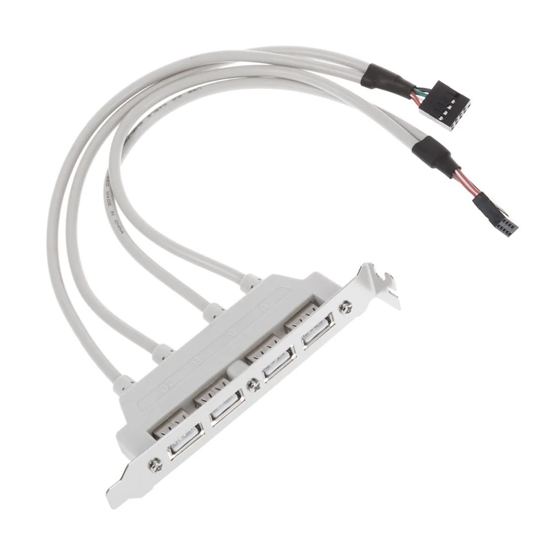 Двойная материнская плата 9Pin на 4 порта USB 2 0 Женский кабель кронштейн PCI & Hub 9 Pin