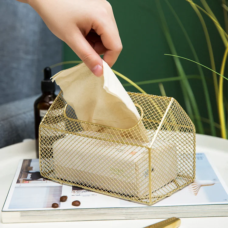 

Creative Tissue Boxes Modern Metal Bathroom Tissue Boxes Luxury Paper Dispenser Organizador Escritorio Home Decor EH60TB