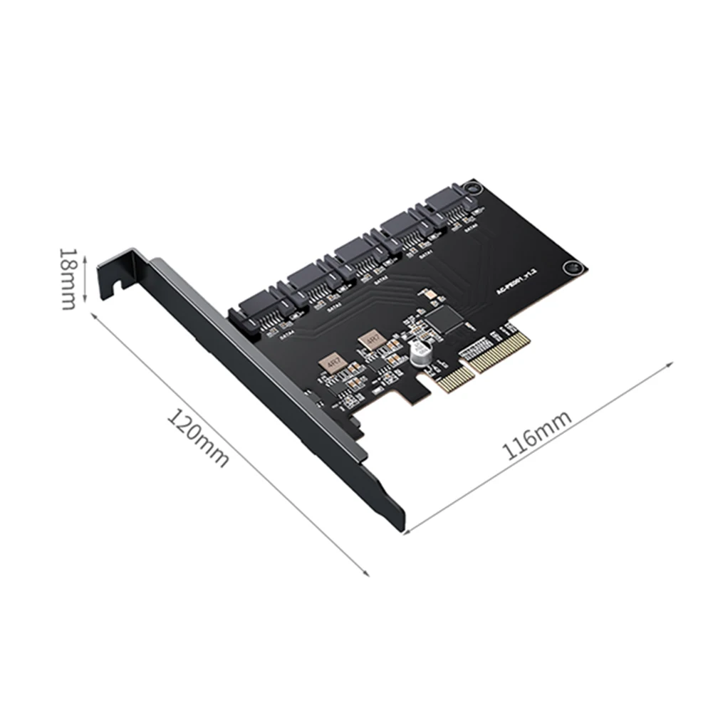 

6Gbps Riser PCIe Expansion Card SATA PCIE Adapter 5Ports SATA 3.0 to PCIE X4 Expansion Card PCI-e SATA Controller for HDD Media