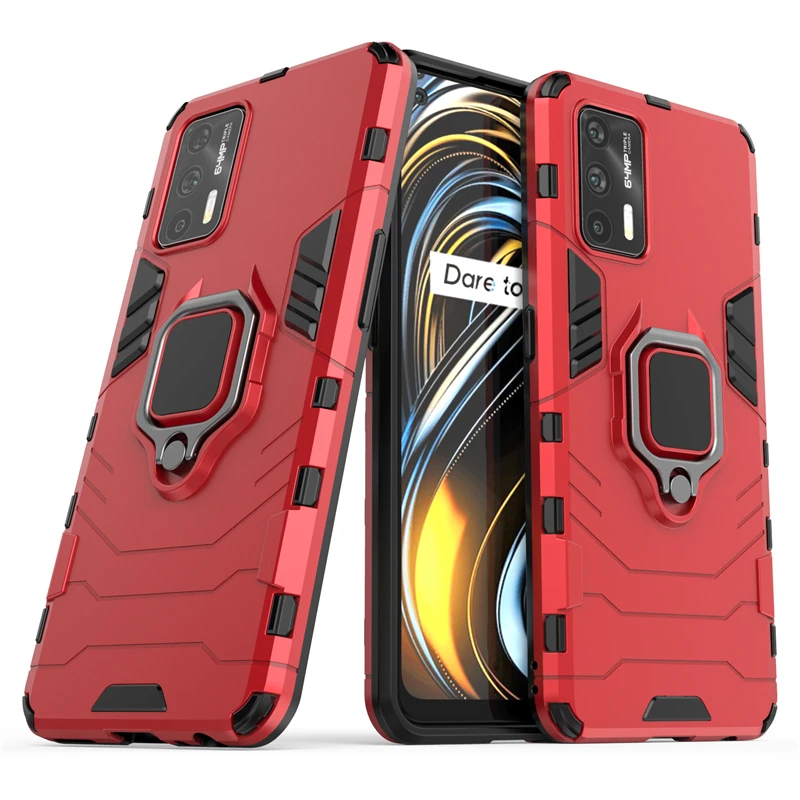 For Cover OPPO Realme GT Case For OPPO Realme GT Neo Capas PC Ring Holder Stand Magnetic Armor Phone Case For Realme GT Fundas