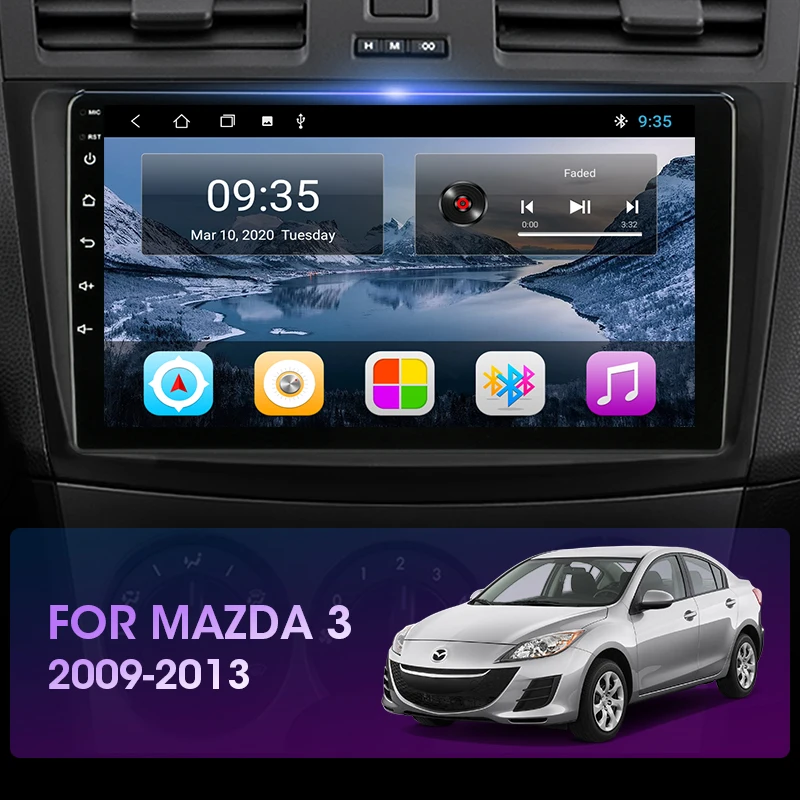 VTOPEK 2din 2+32GB Android 9.0 DSP Car Radio Multimidia Video Player Navigation GPS For Mazda 3 2009-2013 Mazda3 2 din Head Unit |
