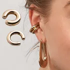 Минималистичные металлические серьги-клипсы в виде хряща для женщин, без пирсинга, геометрические круглые серьги, 2019 ювелирные изделия