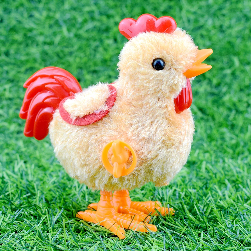 

1pc Cute Plush Wind Up Chicken Kids Educational Toy Clockwork Jumping Walking Chicks Toys For Children Baby