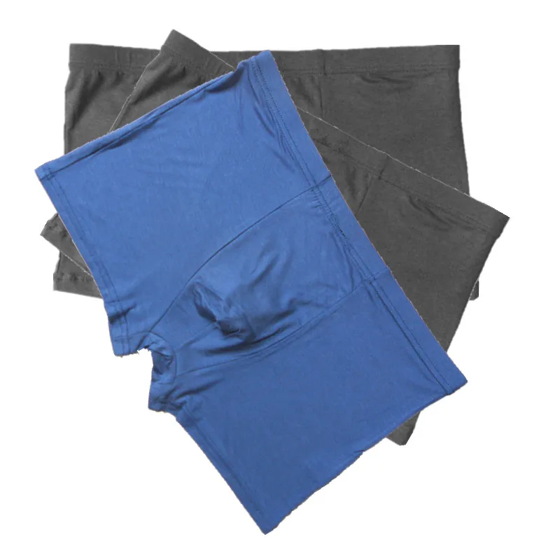 2 gray 1 blue 3 шт./лот трусы мужские боксеры трусики мужские шорты Бамбуковое волокно мужских Твердые шорты плюс Большой размер шаблон классические мужское Боксеры Шорты Хорошая эластичность - Цвет: 2 gray 1 blue