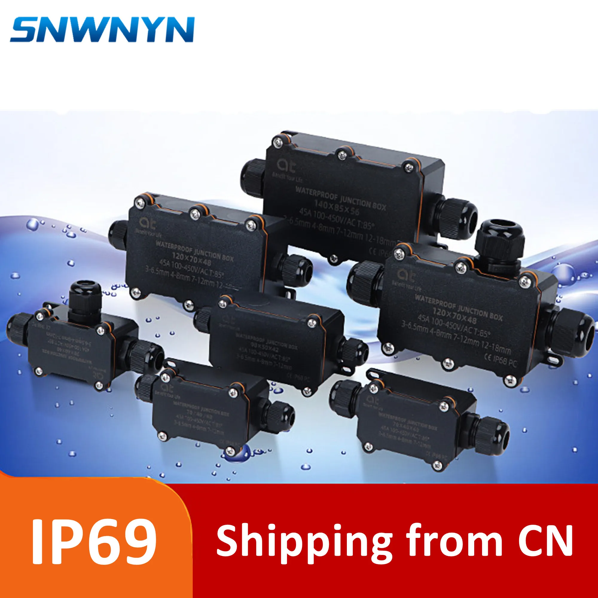 

2/3/4/ Way IP68 45A/450V Φ Box с клеммой для электропроводки, аксессуары