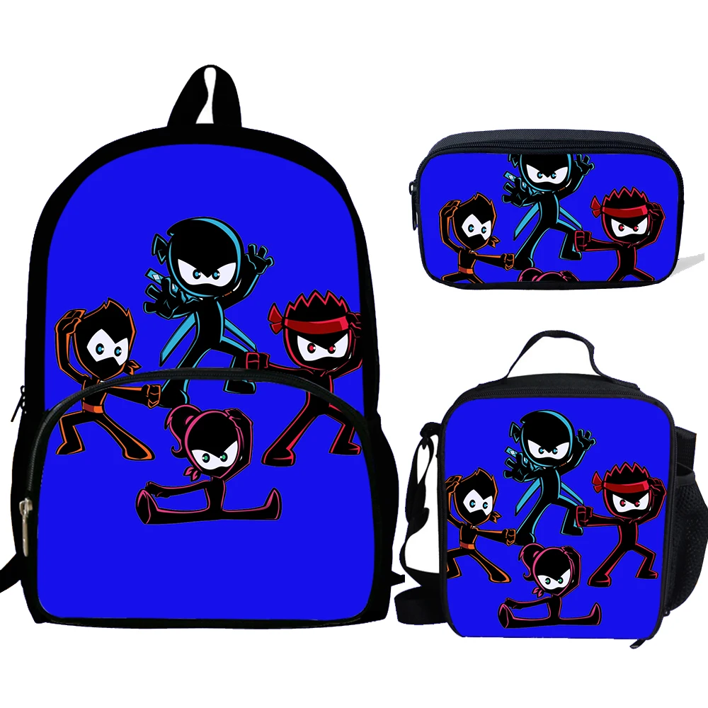 3pcs/Set Backpack NINJA KIDZ backpack Shoulder Bags 3D Print School Bag Mochilas Student Backpack