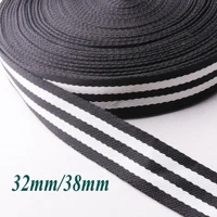 1 12 cotton webbing 1 14 black white stripe webbing tote bag handle purse strap thick canvas cotton belt handle by the yard