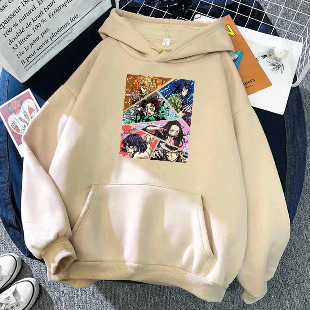 

Япония Demon Slayer аниме персонаж мужская одежда милый пуловер с круглым вырезом толстовка с капюшоном для фитнеса уличная свободная флисовая о...