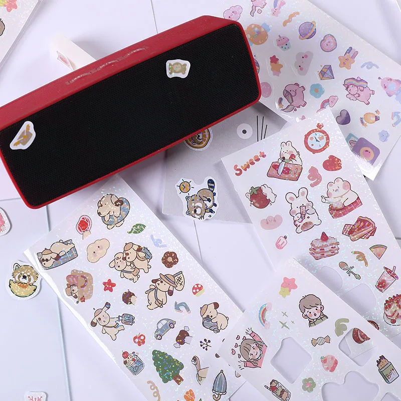 

BULA 1 Piece Rainbow Candy Series Pet Material Cute Kawaii Stickers Hand Account Decoration Stickers Student Supplies