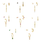 Viny 3 шт.компл. зеленые розовые циркониевые простые серьги 925 пробы серебряные серьги циркониевые бриллианты ювелирные изделия