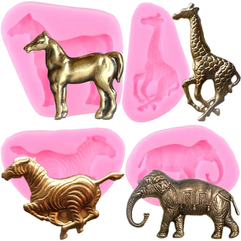 

Искусственный жираф, слон, Зебра, лошадь, помадка, шоколад, конфеты, форма, собака, Лев, аксессуары для украшения тортов