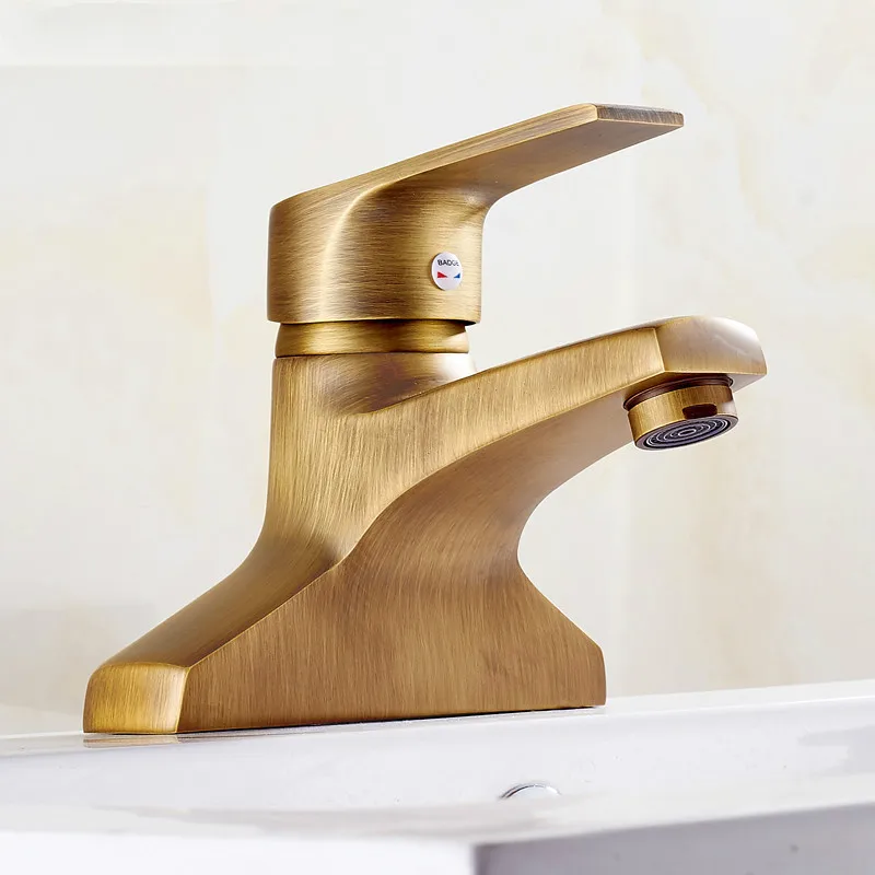 Смесители для кухни полностью медные архаизизм двойное отверстие умывальника