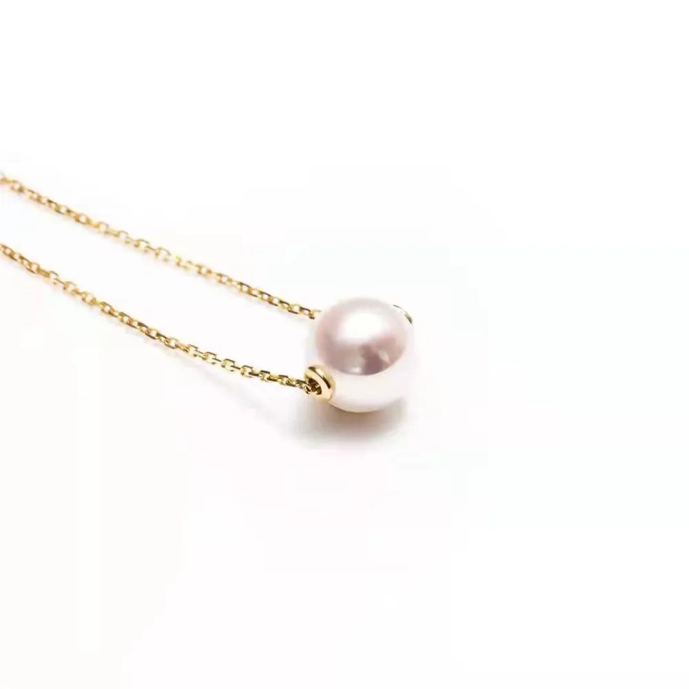 

YKNRBPH Women's 18K Gold Pearl Pendant Passepartout Necklace Clavicle Chain Transfer Universal Heart Bead Necklace