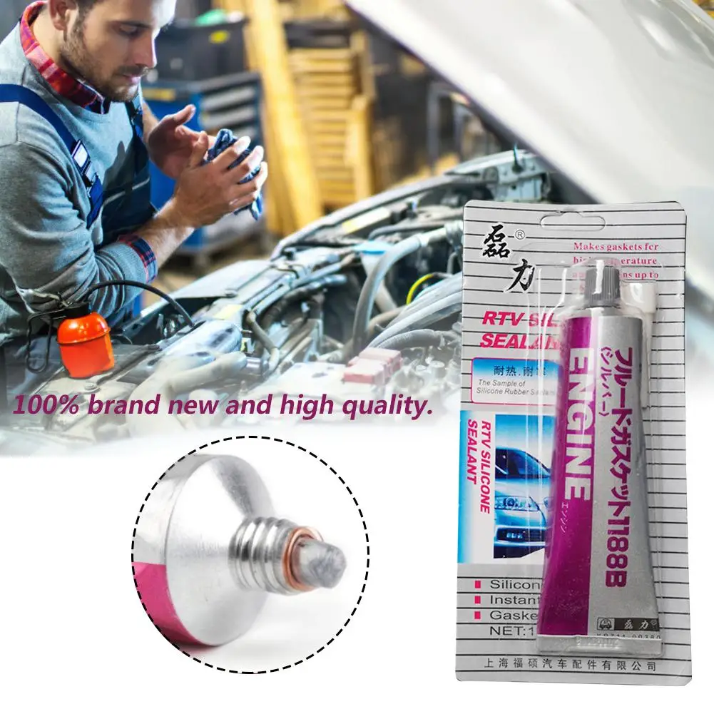 

Automobile Sealant Spacer Professional Auto Silver Repair Glue Strong Engine Glue Silicone Rubber Replacement Gasket 100G