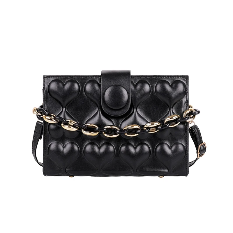 

Indentation Love Women's Bag Casual Design One-Shoulder Messenger Bag Simple Chain Small Square Bag