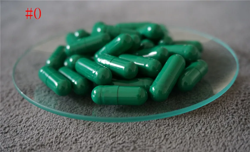 

0# 10000pcs Empty 0 Size Green Capsules, DIY Refillable Hard Gelatin Capsules ,High Quality Joined or Separated Capsules