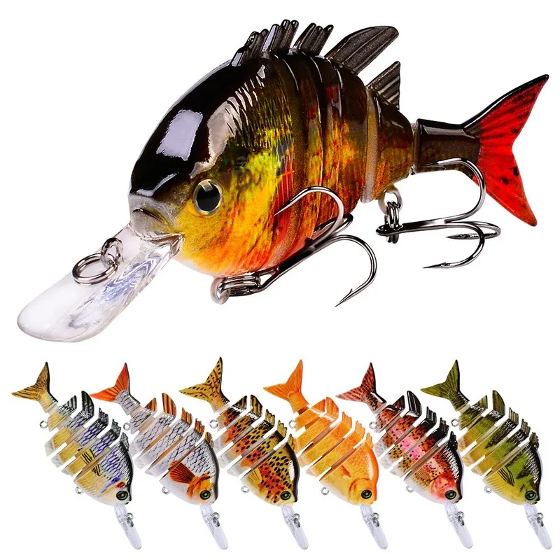 

1 Pcs Wobbler Fishing Lure 10cm 14g Bionic 3D Eyes Multi-section Artificial Fishing Hard Bait Swimbait with 2 Hooks Plastic Fish