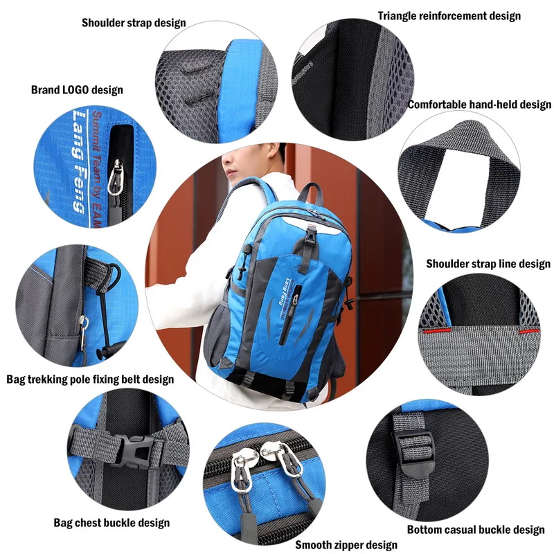 

40L Waterproof Men Backpack Travel Pack Sports Bag Pack Outdoor Mountaineering Hiking Climbing Camping backpack For Male