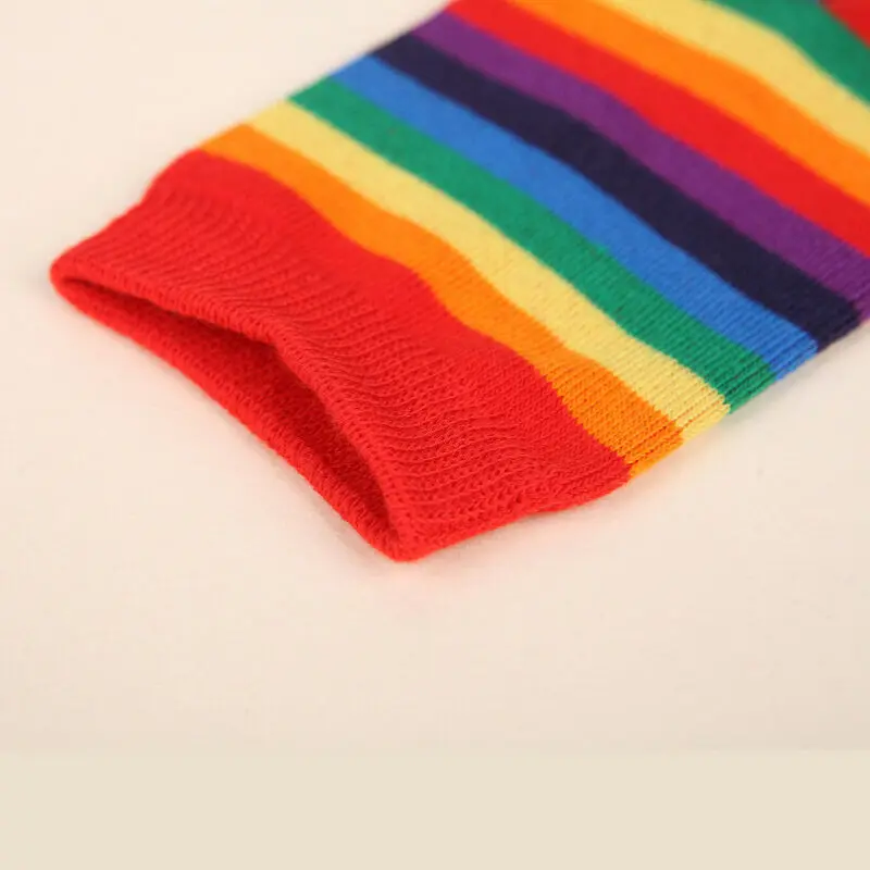 2019 NEW Arrival Fashion Sock Multi-Colour Rainbow Thin Striped Girls Womens Ankle Socks Cotton Lovely Chirstmas Stripe | Женская одежда