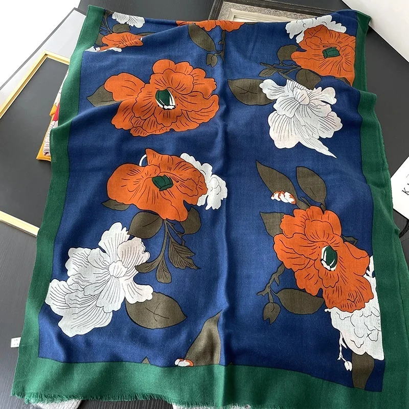 

Женский зимний шарф из 100% шерсти, 200x75 см