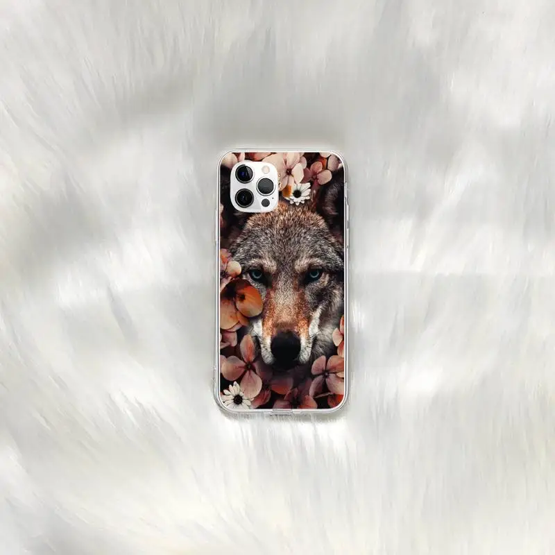 

king tiger lion fox cat orangutan flower Phone Case for iphone 6s 7 8plus xr xs max 11 12 pro max mini clear cover