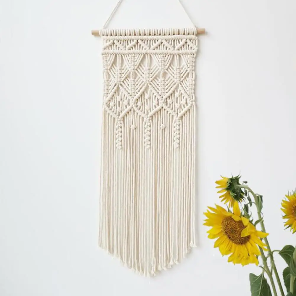 

Large Wall Tapestry With Tassel Nordic Macrame Woven Handmde Wall Hanging Tapestry For Wedding Handmade Bedroom Coffee Decor