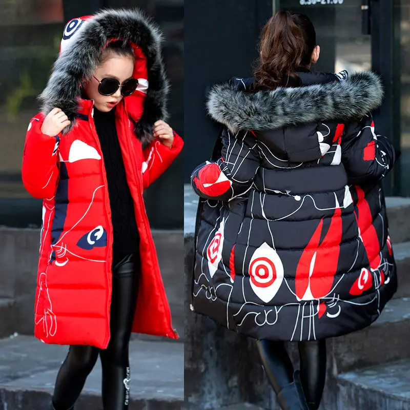 2019 новая детская зимняя куртка для девочек теплая длинная с хлопковой подкладкой